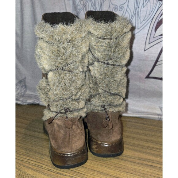 DANSKO FYODORA Sz 9.5/10 Brown Suede Aztec Embroiderd Faux Fur Pull-On Mid Boots - Picture 10 of 15